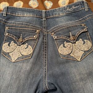 Dark Blue Cropped Denim Jeans - Women's Angel Premium